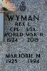 Rex L. & Marjory (Morgan) Wyman military marker
