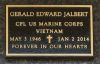 Corporal Gerald Edward Jalbert military marker