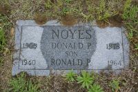 Donald Plummer & son, Ronald P. Noyes gravestone