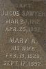 Capt. Jacob & Mary Ann (Doland) Sawyer gravestone (close)